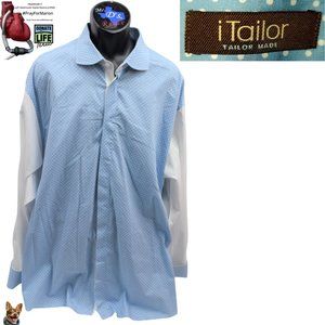 iTailor Blue PolkaDot L/S French Cuff Tailor 19 36